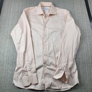 Eton Dress Shirt Mens 16 40 Pink Solid Slim Fit Long Sleeve Cotton Business